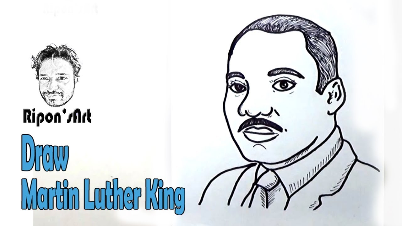 1280x720 how to draw martin luther king easy ripon's art - Martin Luther Drawing