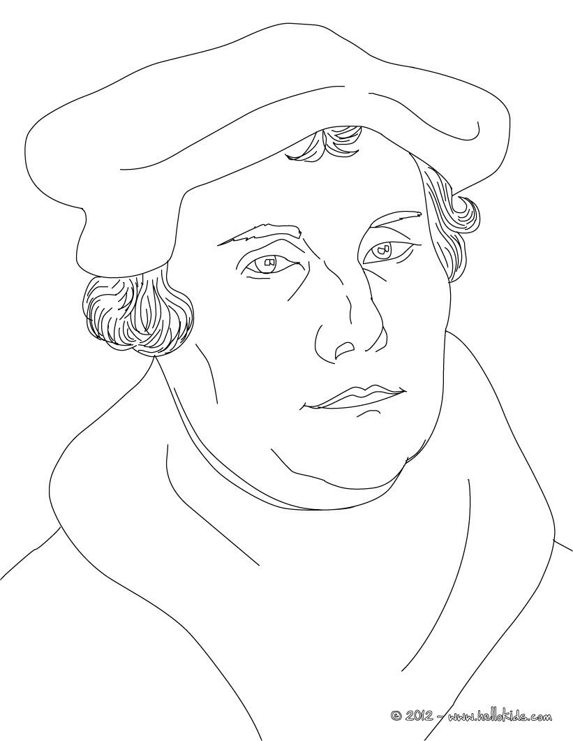 821x1061 martin luther german protestant reformer coloring - Martin Luther Drawing