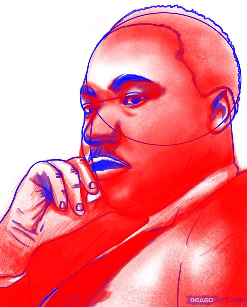 800x994 how to draw martin luther king jr, step - Martin Luther King Drawing