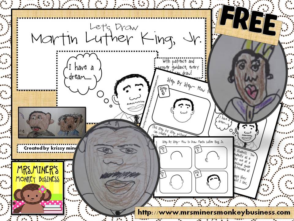 960x720 Mrs Miner's Kindergarten Monkey Business Free Directed Drawing - Martin Luther King Drawing Step Step