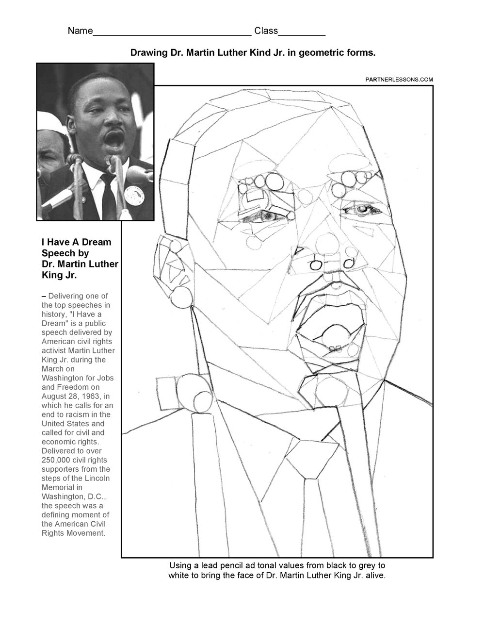 1000x1294 Partnerlessons - Martin Luther King Drawing Step Step