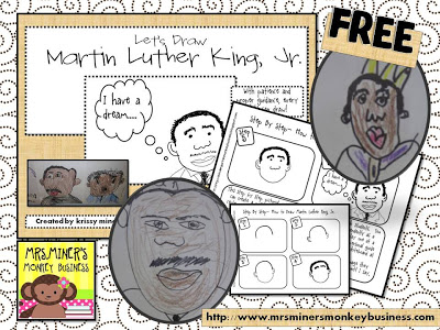 400x300 Mrs Miner's Kindergarten Monkey Business Free Directed Drawing - Martin Luther King Jr Drawing
