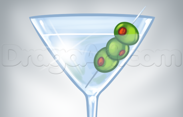 640x409 how to draw a martini, step - Martini Drawing