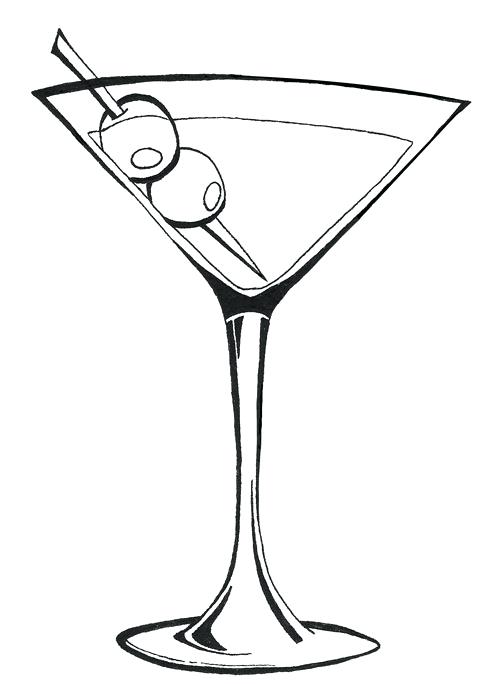 500x684 martini glass drawing - Martini Drawing