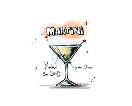 425x343 Wee Blue Coo Art Painting Drawing Alcohol Cocktail - Martini Drawing