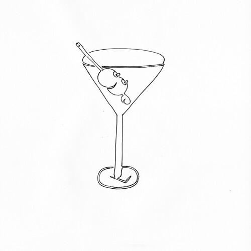 500x500 a single line drawing of a martini glass with a dick and plump - Martini Glass Drawing