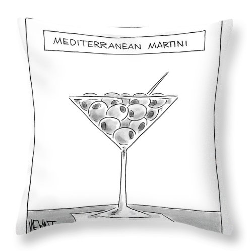 500x500 a martini glass full of olives throw pillow for sale - Martini Glass Drawing