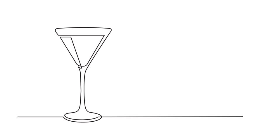 910x480 cocktail glass draw stock video footage - Martini Glass Drawing