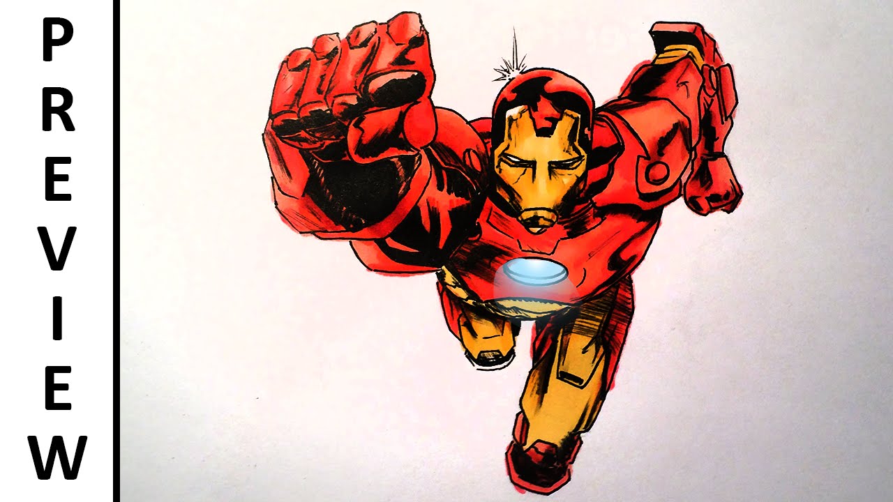 1280x720 how to draw iron man from marvel comics the avengers drawing - Marvel Comic Drawings