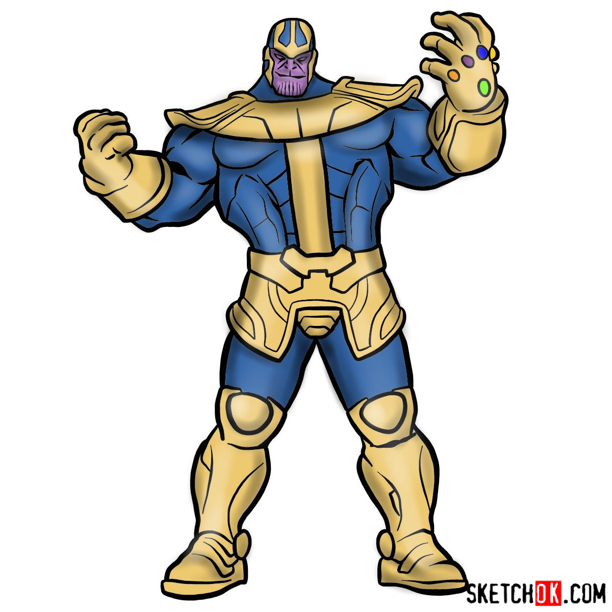 1200x1200 how to draw thanos from marvel comics in full growth - Marvel Comic Drawings