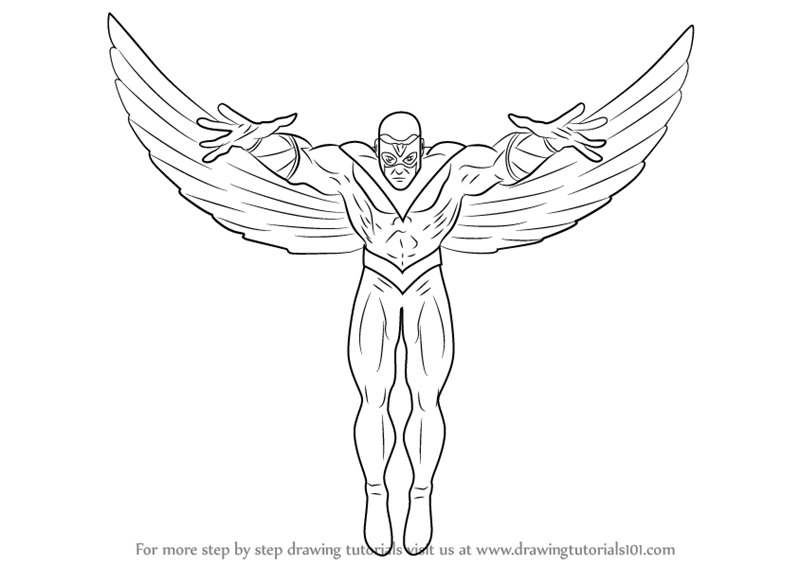 800x566 Learn How To Draw The Falcon - Marvel Comic Drawings