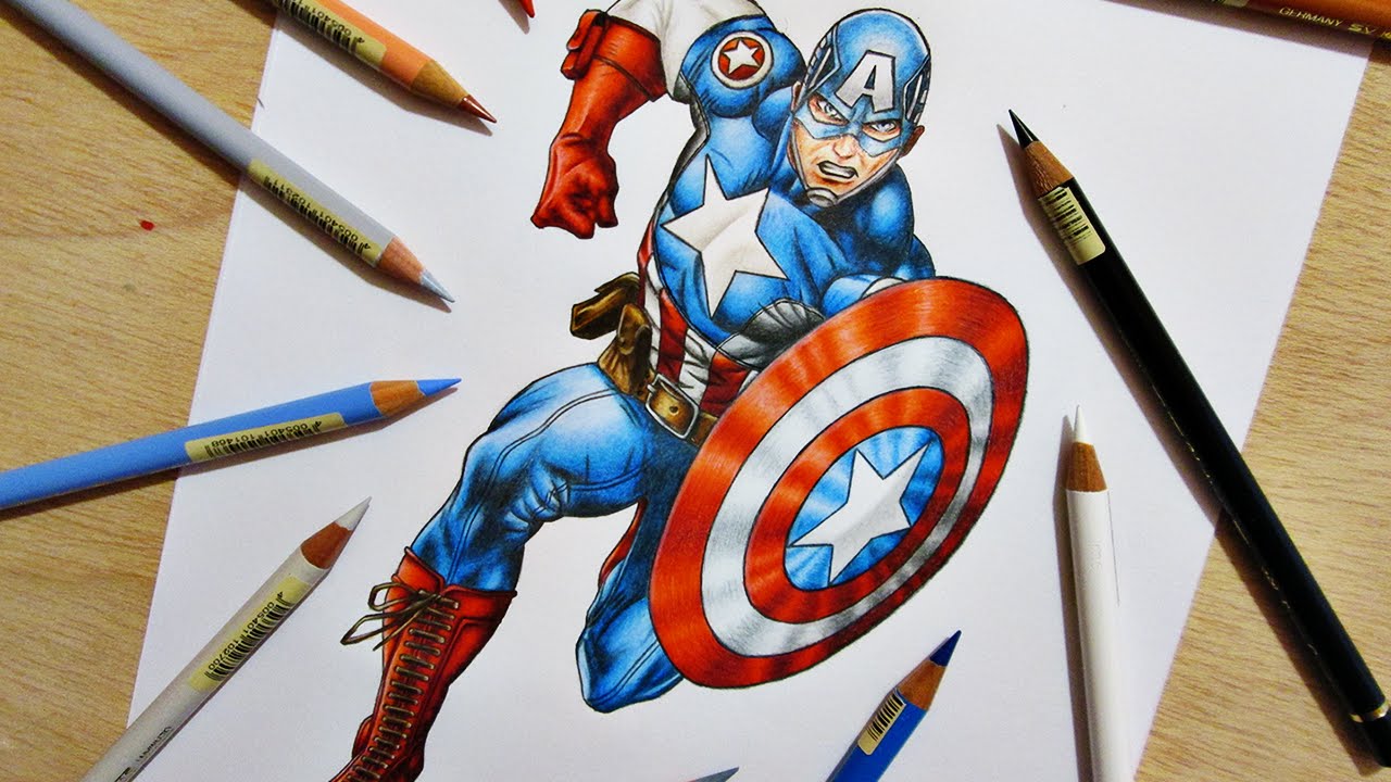 1280x720 speed drawing captain america marvel comics - Marvel Comic Drawings