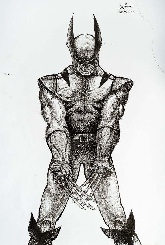 676x1000 Wolverine Comic Drawings Pen Art Exercise - Marvel Comic Drawings