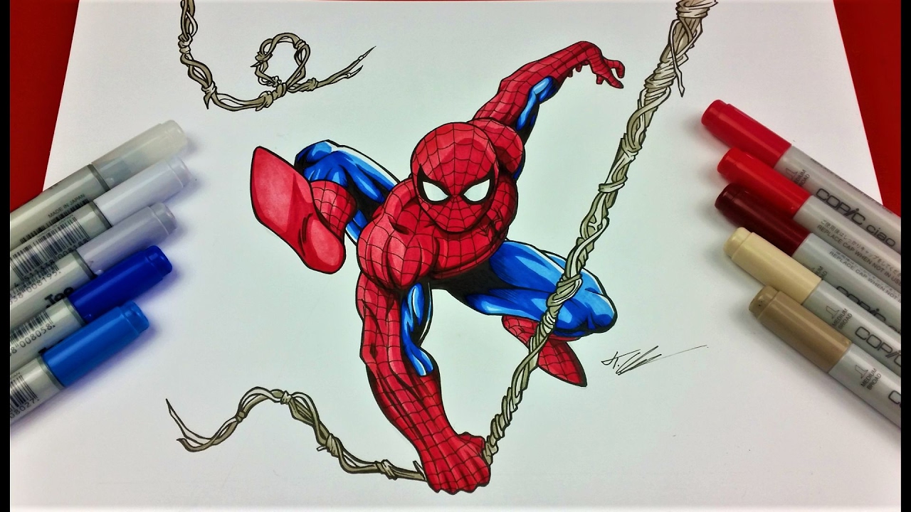 1280x720 Drawing Spiderman - Marvel Comic Drawings