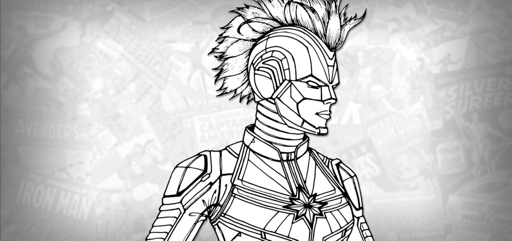 1024x482 how to draw captain marvel - Marvel Drawings