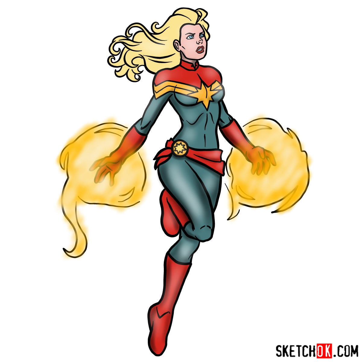 1200x1200 how to draw captain marvel - Marvel Drawings