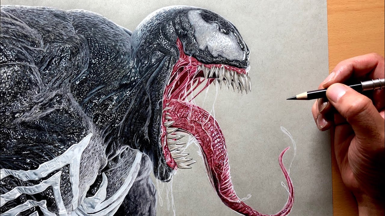 1280x720 Drawing Venom - Marvel Drawings