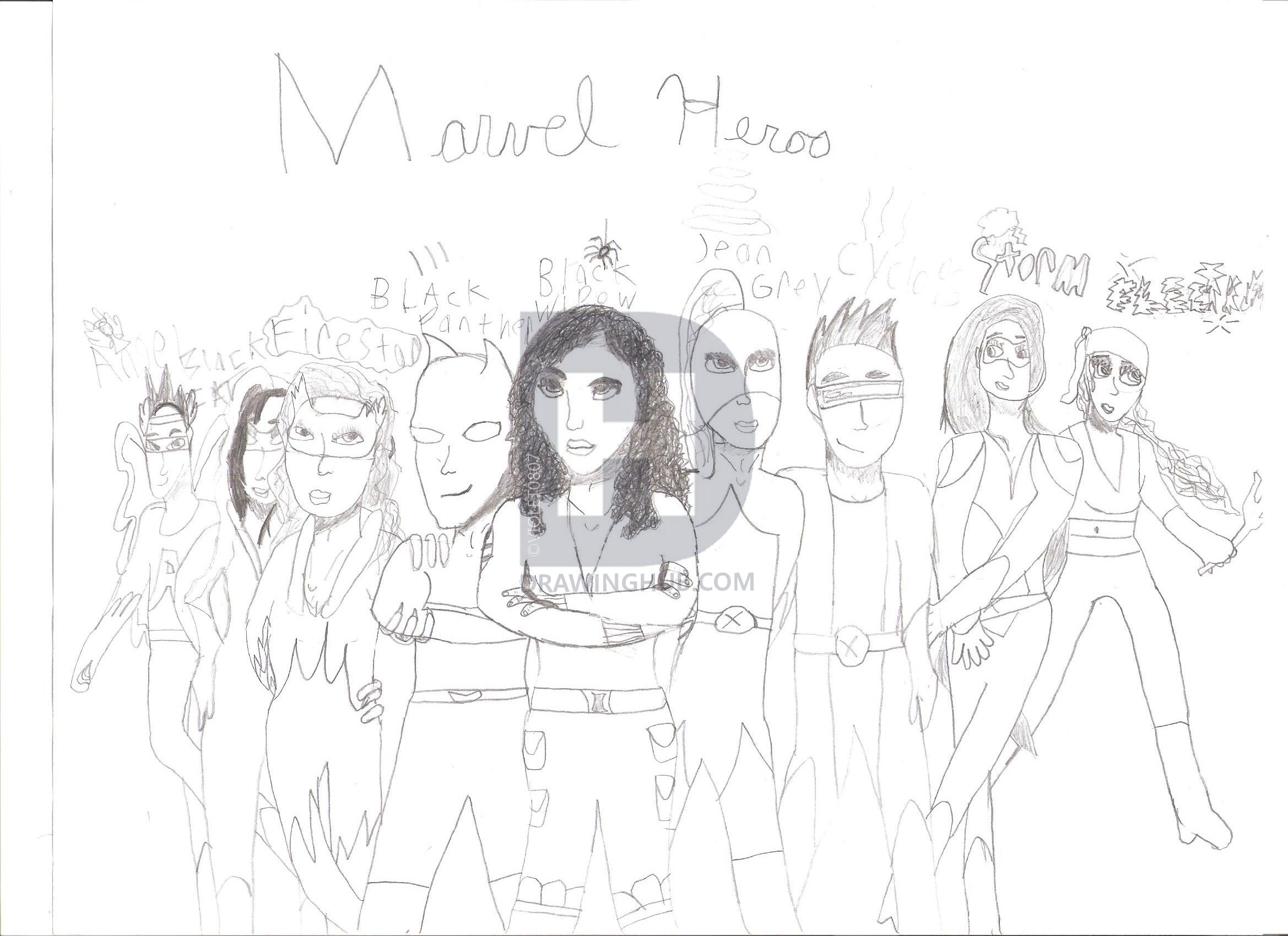 2338x1700 marvel heroes drawing - Marvel Heroes Drawing