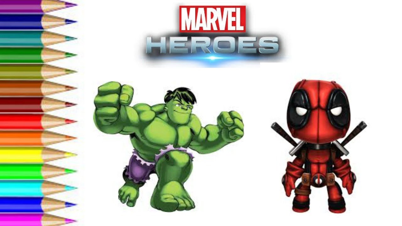 1280x720 how to draw marvel heroes hulk and deadpool fun art for kids speed - Marvel Heroes Drawing
