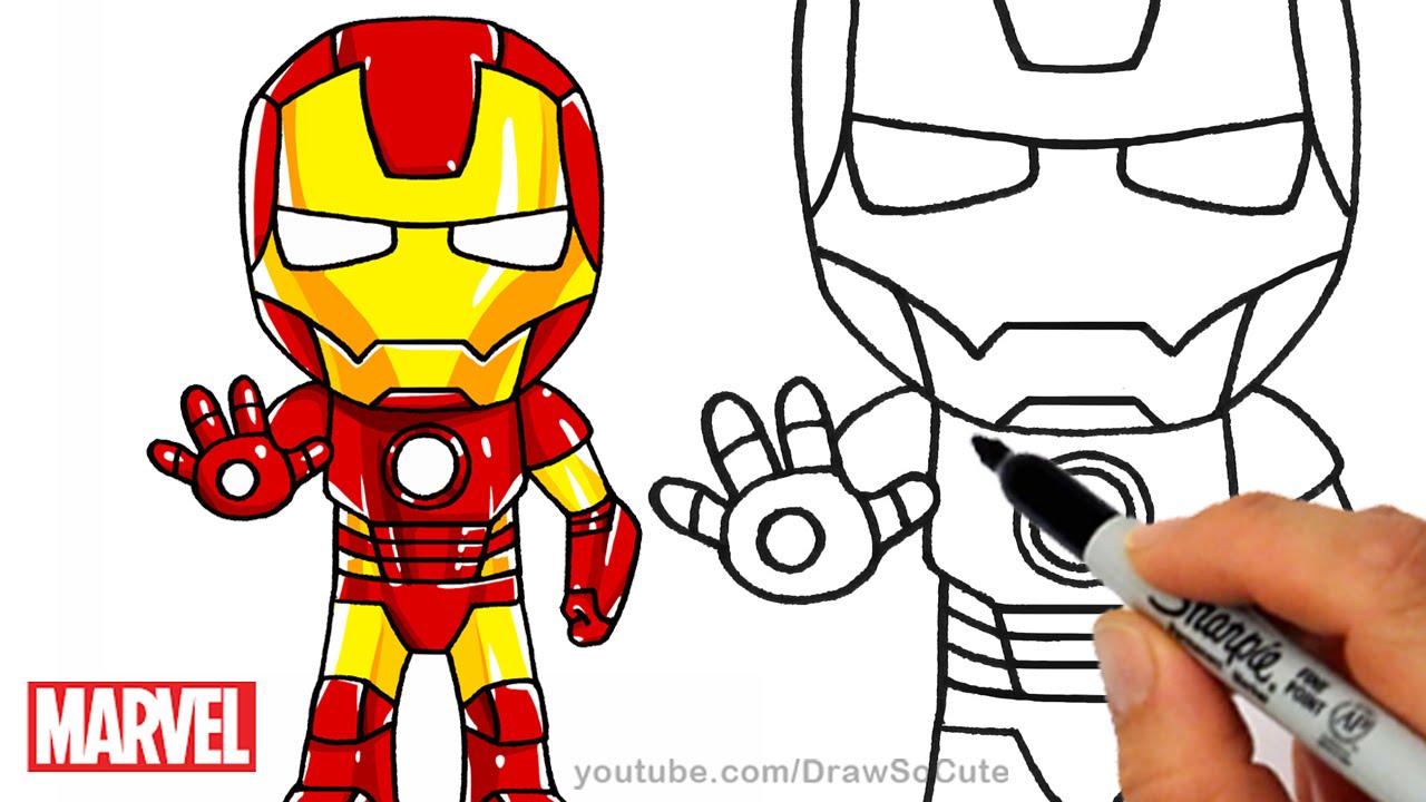 1280x720 How To Draw Iron Man Step - Marvel Heroes Drawing