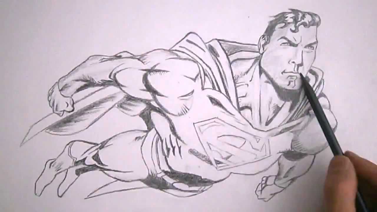 1280x720 Superman - Marvel Style Drawing