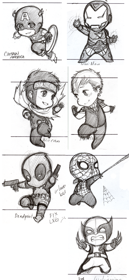 517x1118 how to draw marvel superheroes awesome chibi marvel, chibi - Marvel Superhero Drawings
