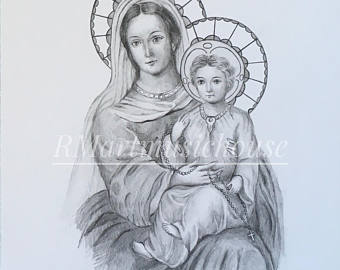 340x270 Etsy Your Place To Buy And Sell All Things Handmade - Mary And Jesus Drawing