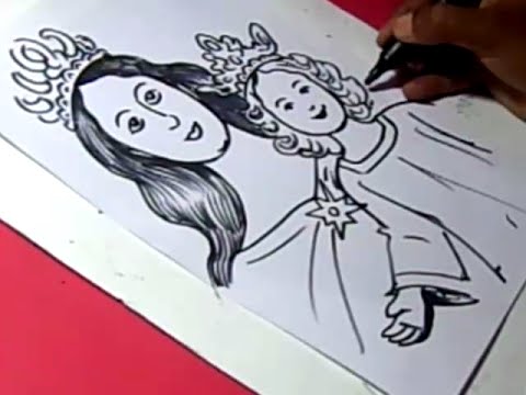 480x360 How To Draw Meri Matha Jesus Drawing Step - Mary And Jesus Drawing