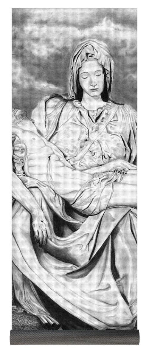 500x1171 Mary Holding Jesus Drawing Yoga Mat For Sale - Mary And Jesus Drawing