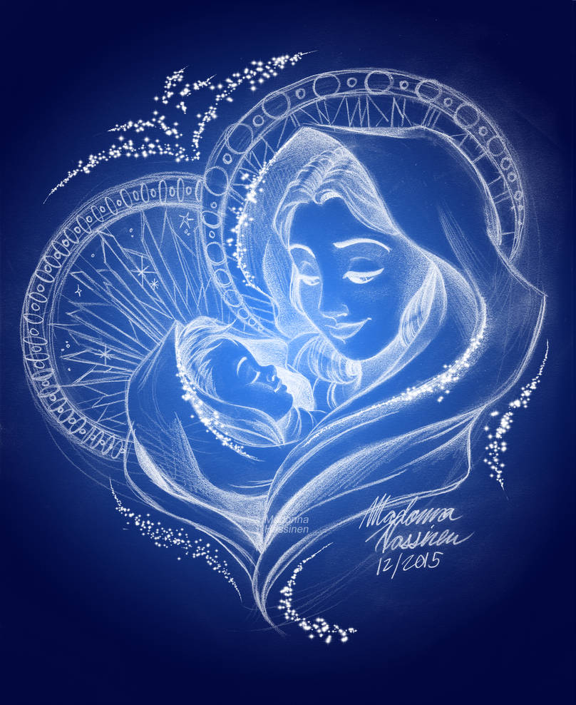 808x988 Virgin Mary And Baby Jesus Drawing Christmas - Mary And Jesus Drawing