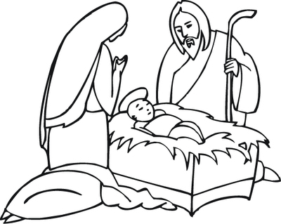 400x319 Mary Jesus Joseph Png - Mary And Joseph Drawing