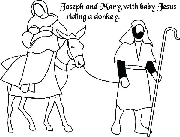 600x457 Mary Joseph Jesus Coloring Pages Mosshippohaven - Mary And Joseph Drawing