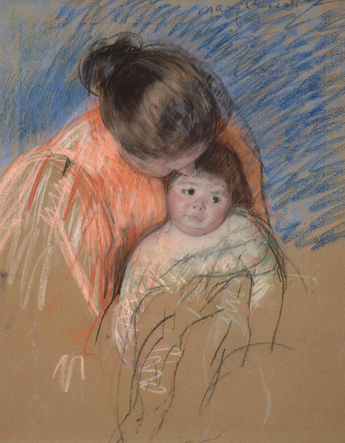 700x900 Mother Looking Down At Thomas Painting - Mary Cassatt Drawings