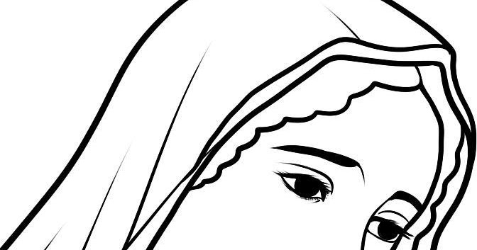 672x353 Welcome Art Line Drawing How To Draw Mary - Mary Drawing
