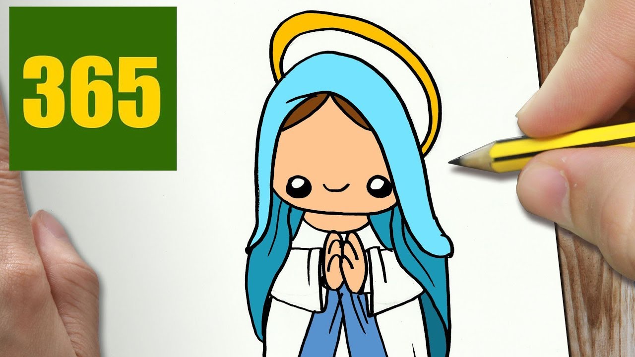 1280x720 How To Draw A Virgin Mary Cute, Easy Step - Mary Drawing
