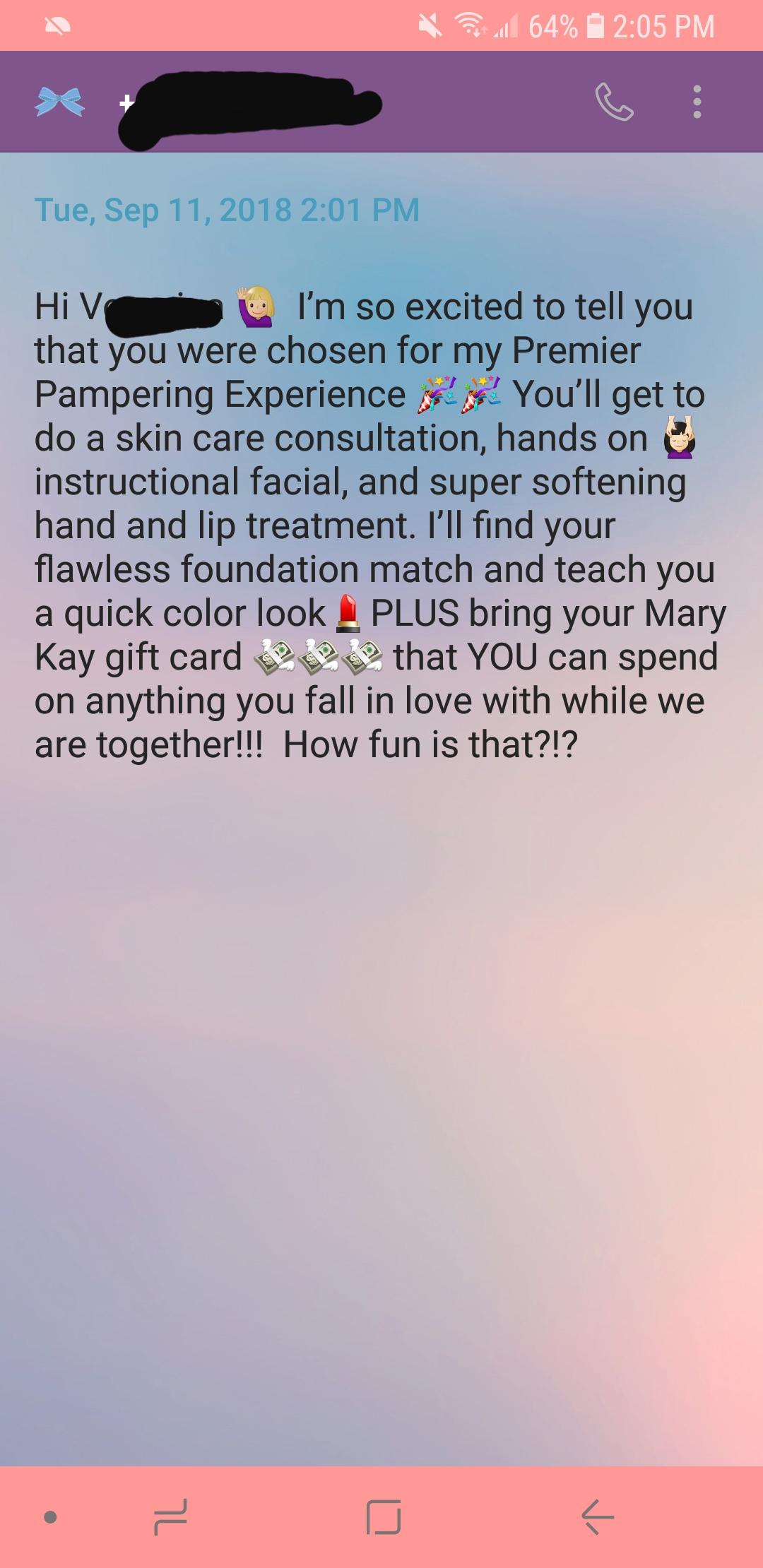 1080x2220 i won a prize drawing - Mary Kay Drawing