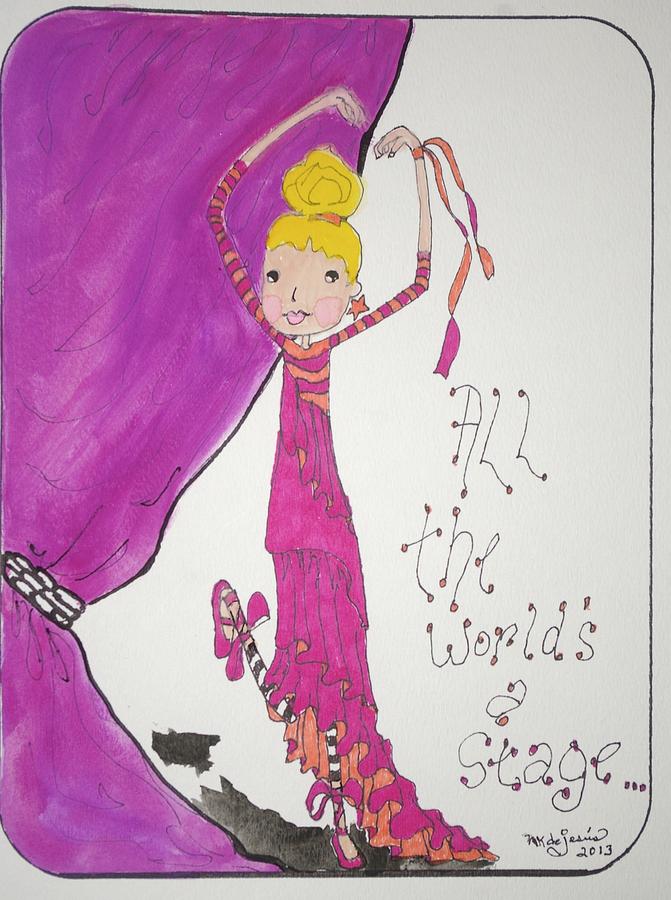 671x900 the world's a stage drawing - Mary Kay Drawing