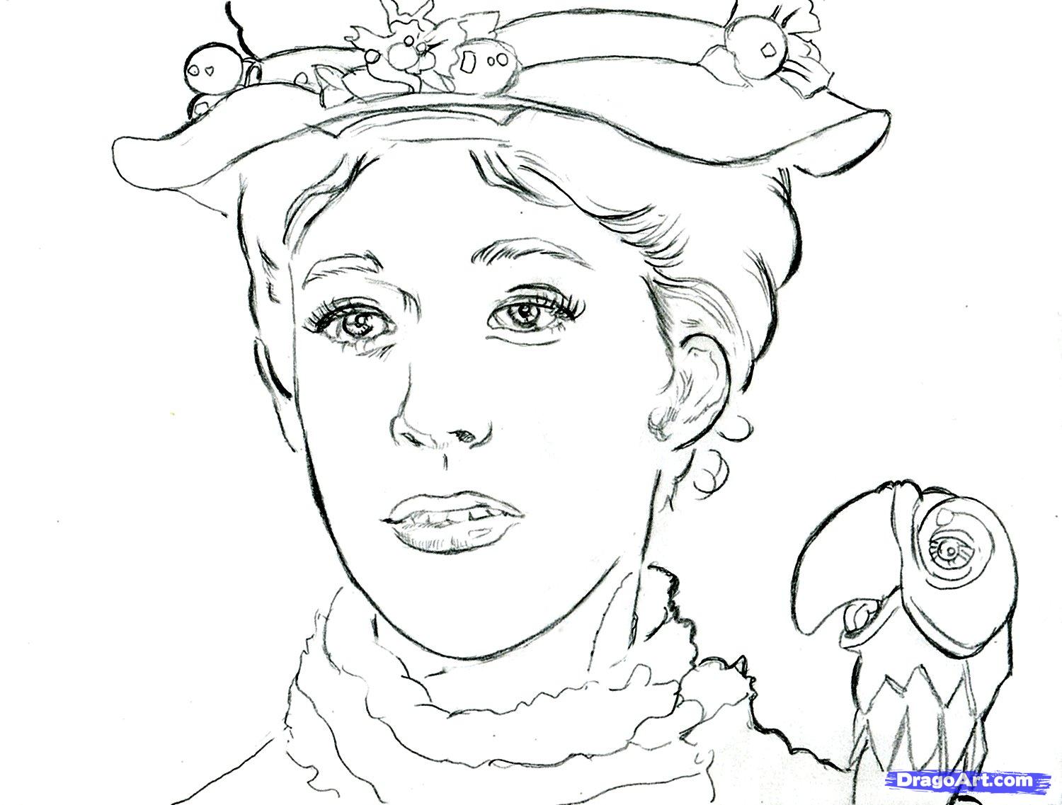 Mary Poppins Drawing at PaintingValley.com | Explore collection of Mary ...