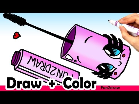 480x360 How To Draw Easy Cute Mascara Makeup Makeup Beauty Tutorials - Mascara Drawing