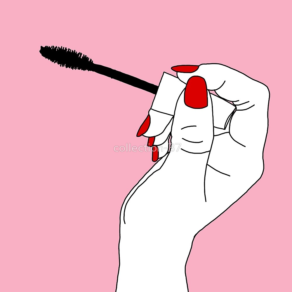 1000x1000 Pop Art Pink Tumblr Mascara Line Drawing - Mascara Drawing