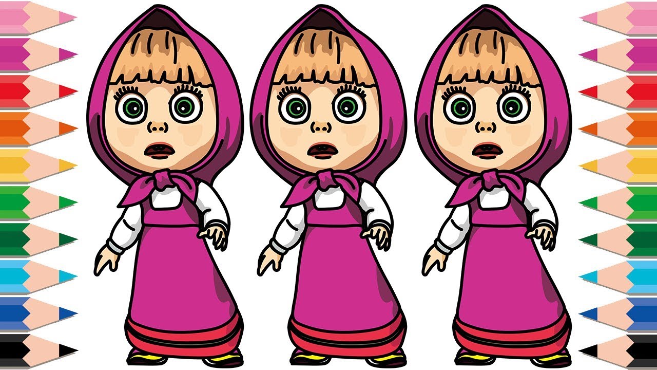 1280x720 How To Draw Masha And The Bear Step - Masha Drawing