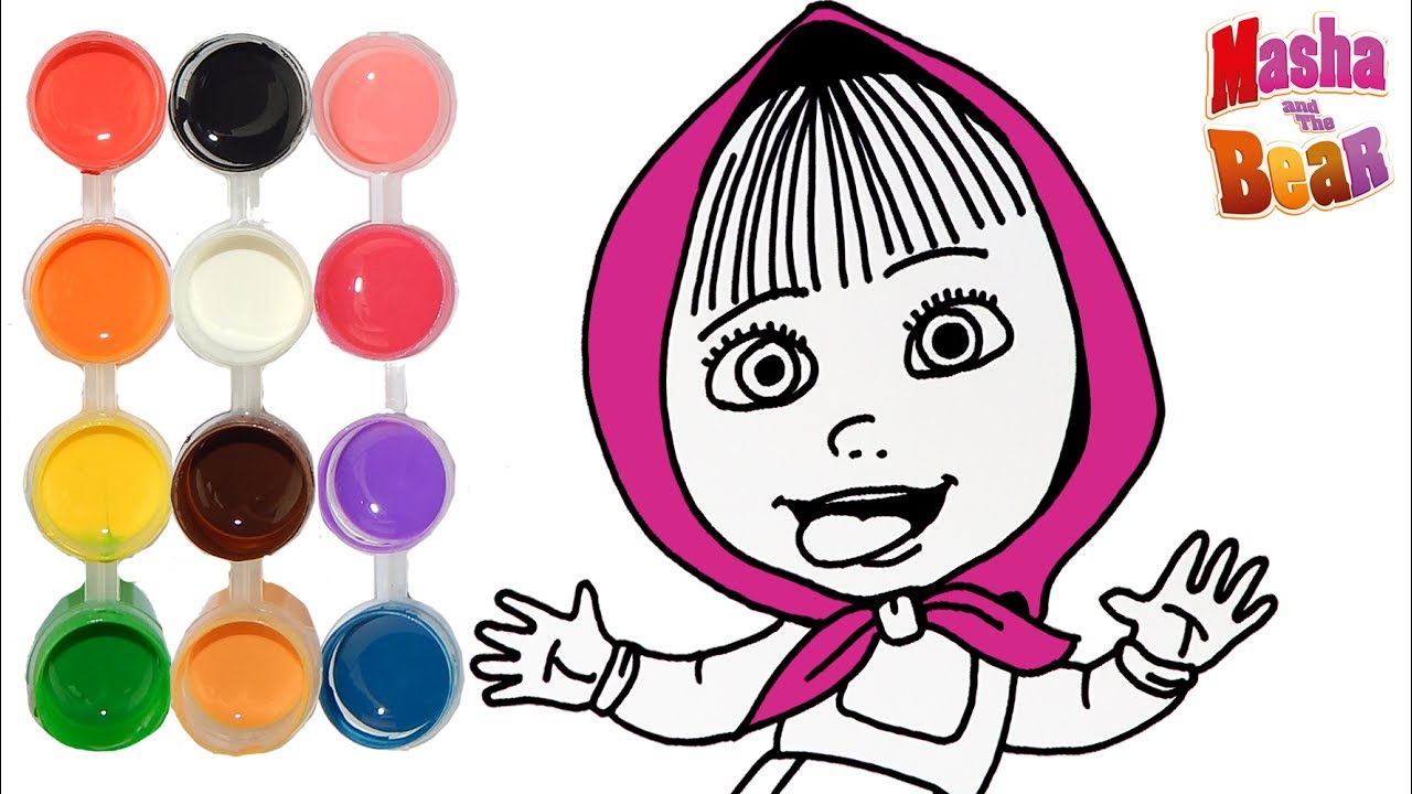 1280x720 How To Draw Color A Happy Masha And The Bear Drawing - Masha Drawing