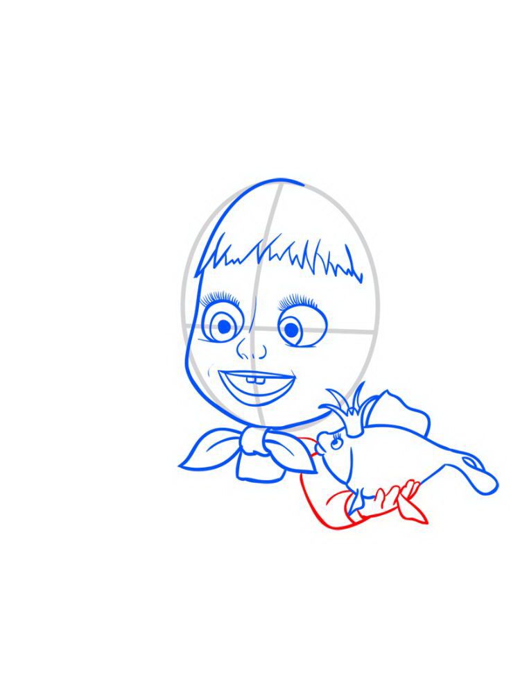 750x980 How To Draw Masha - Masha Drawing