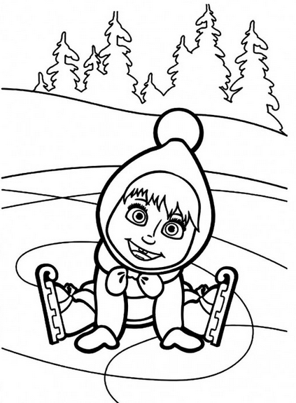 423x575 Masha And The Bear Drawing - Masha Drawing
