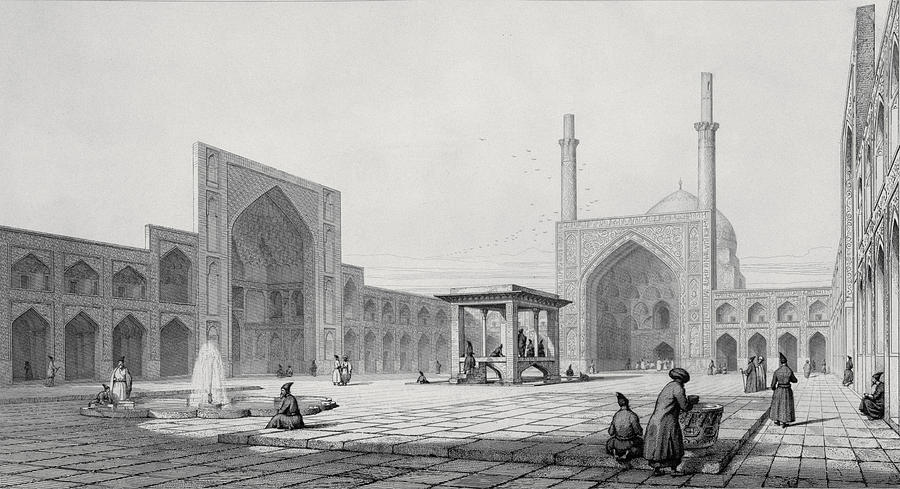 900x489 great friday mosque in isfahan drawing - Masjid Drawing