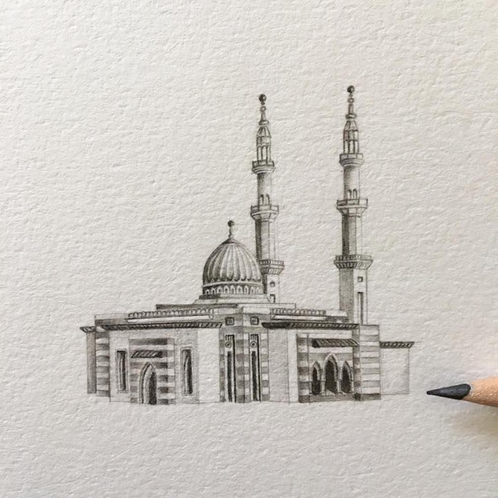 Masjid Drawing at PaintingValley.com | Explore collection of Masjid Drawing