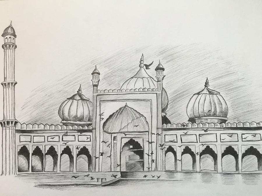 Masjid Drawing At PaintingValley Com Explore Collection Of Masjid Drawing