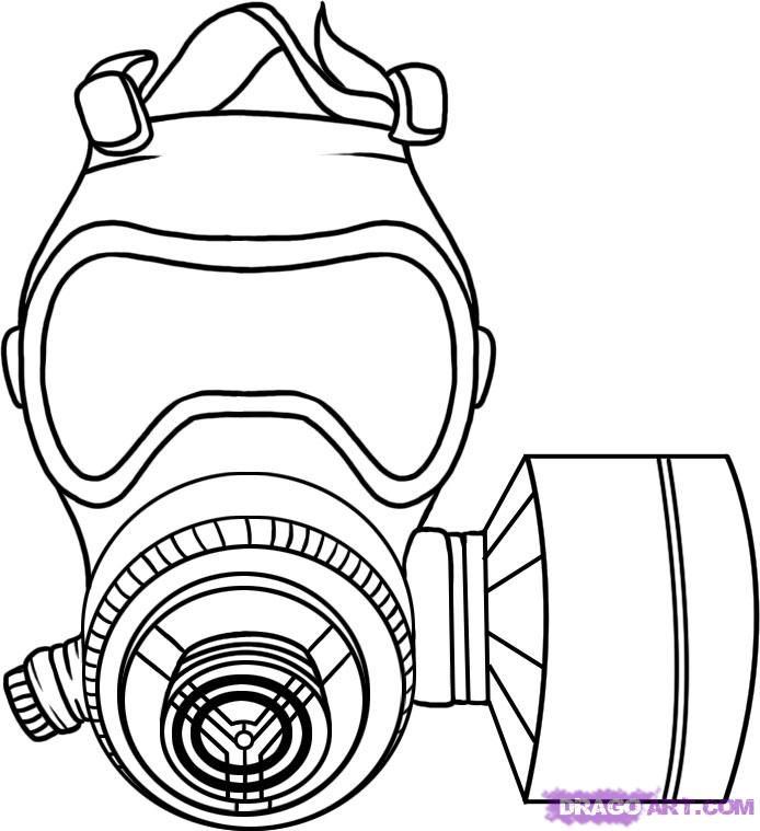 694x759 How To Draw A Gas Mask, Step - Mask Drawing