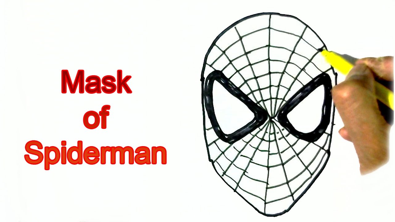 1280x720 How To Draw Spiderman's Mask In Easy Steps For Children - Mask Drawing Easy