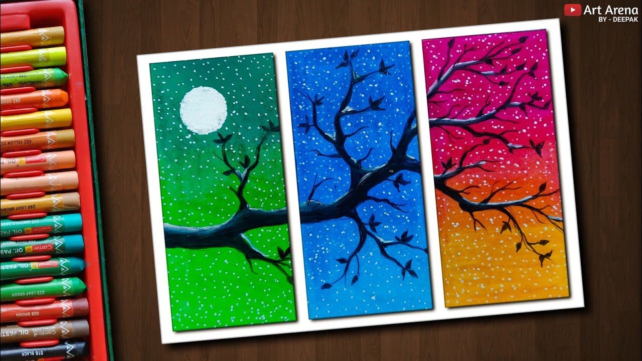 1280x720 masking tape multiple drawing technique with oil pastels - Masking Tape Drawing